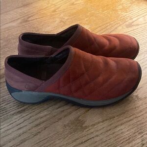 Merrell Brown Mules with Quilted Design